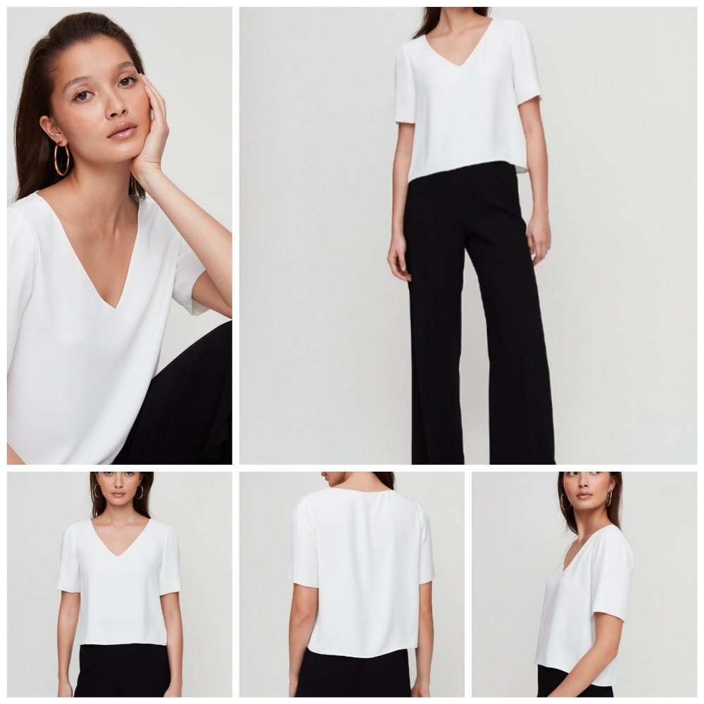 Babaton Randy Cropped Short Sleeve Blouse
